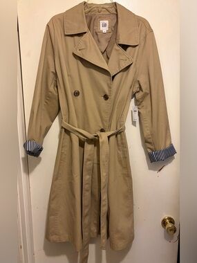 GAP Beige Double-Breasted Trench Coat with Belt